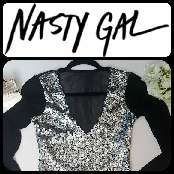 Nasty Gal♥️ SIZZLING/SPARKLING Sequin Sheer Dress - Picture 4 of 7